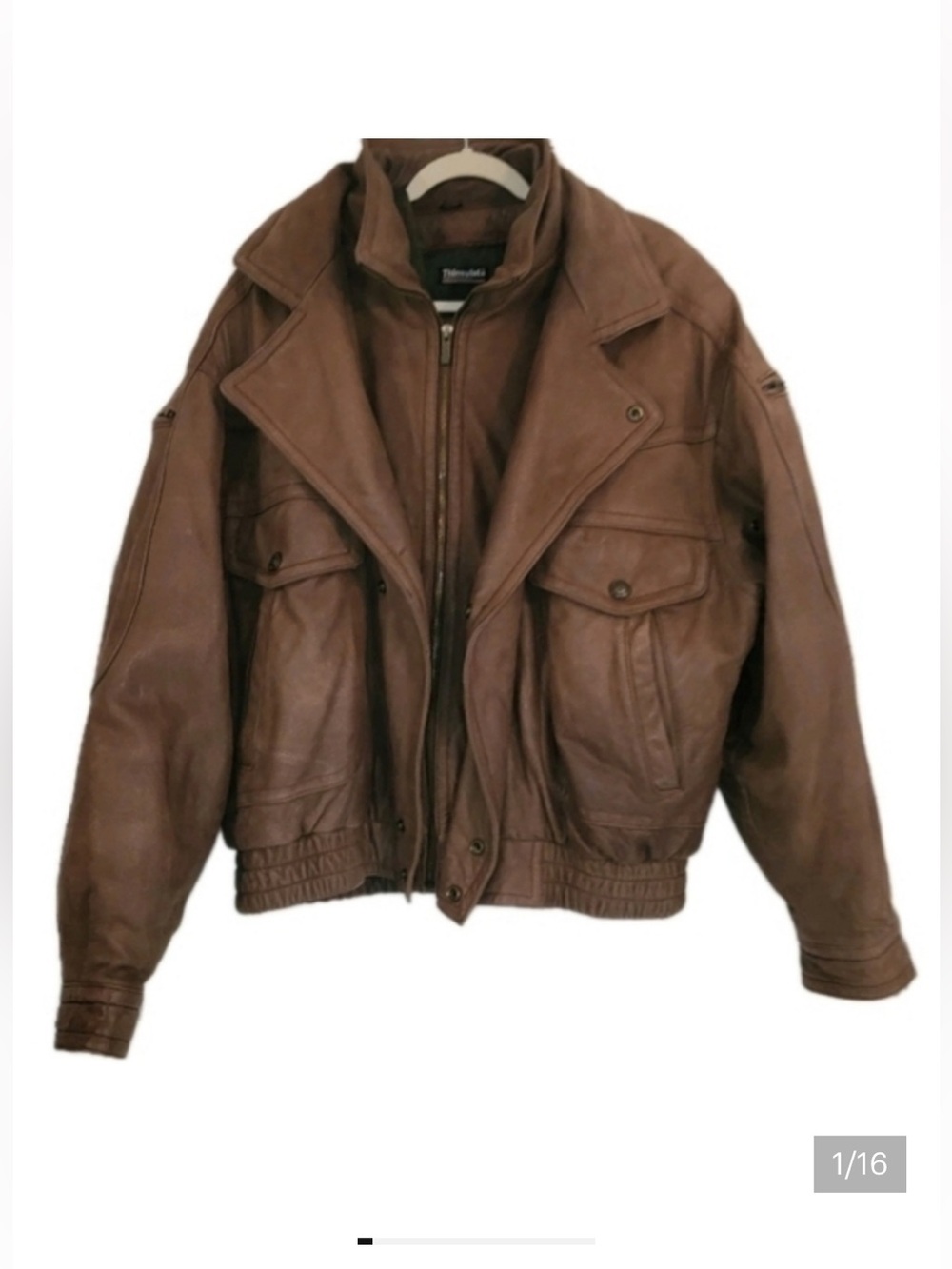 Wilson Leather Adventure Brown Leather Bomber Biker Jacket Coat Men Extra Large